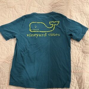 Vineyard Vines Green Tee with Vibrant Yellow Whale boys medium
